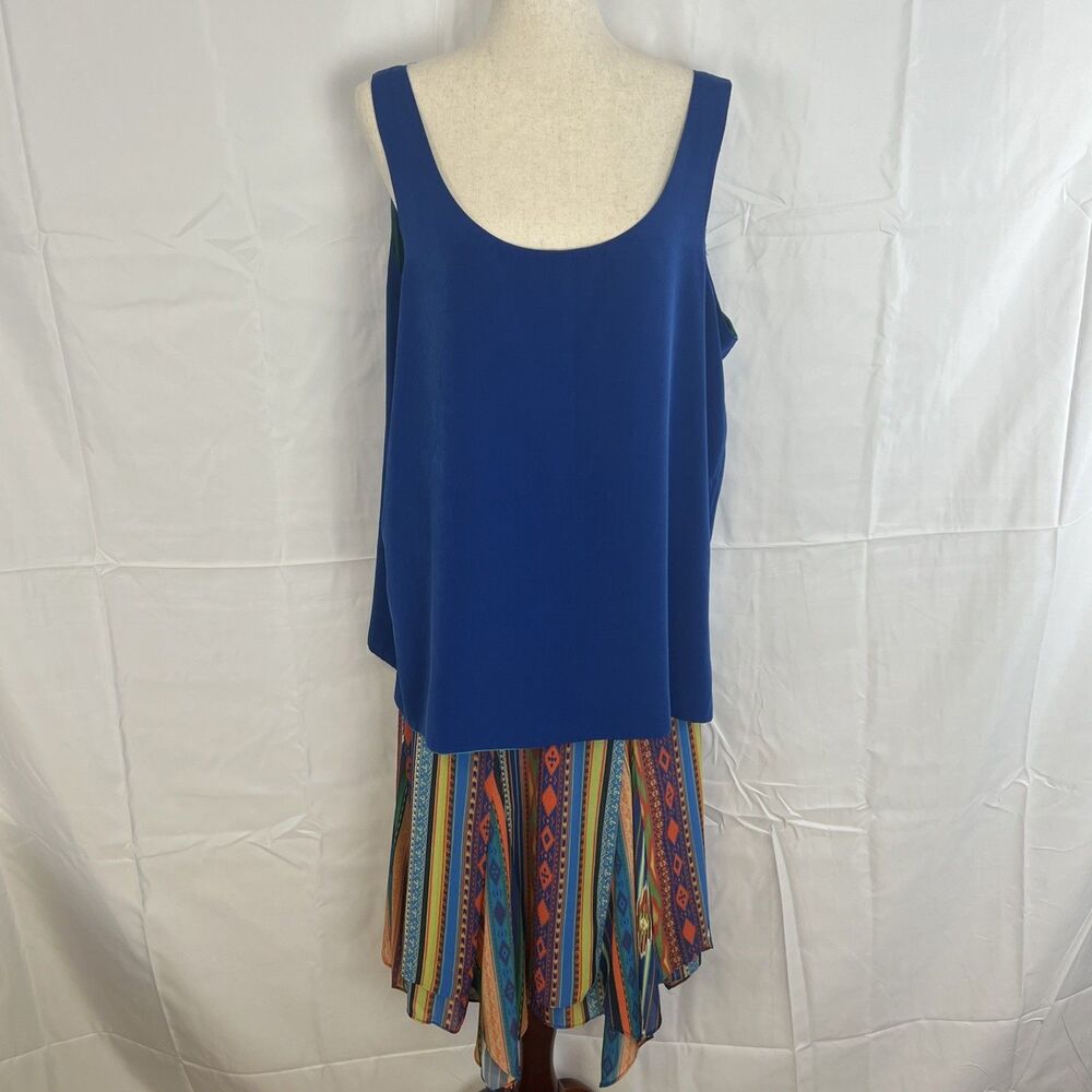 Women's Size 16 Royal Blue Tank Top Sleeveless Scoop Neck Casual Summer Top